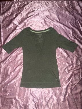 American Eagle Outfitters Olive Green V-Neck Women's Top